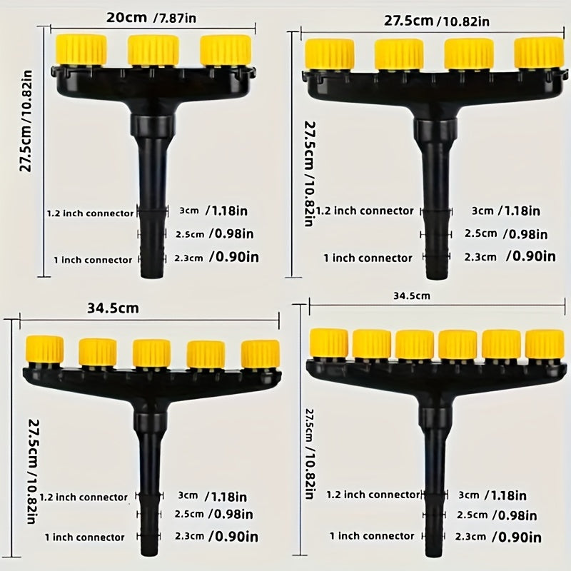 Пластиковый садовый разбрызгиватель с несколькими головками для овощей и цветов без батареек