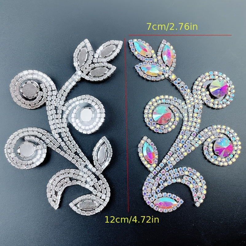 Unisex Glass Rhinestone Flower Applique for Shoes Dresses Crafts