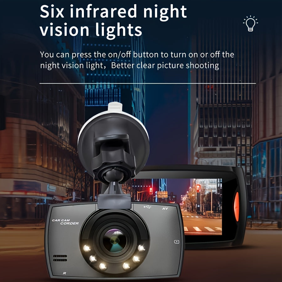 720P HD Car Dash Camera with 6.1cm IPS Display Wide Angle HDR Night Vision