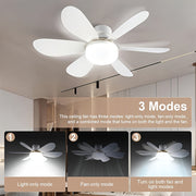 Smart LED Ceiling Fan Light with Remote Control Timer 6 Blades Adjustable Brightness