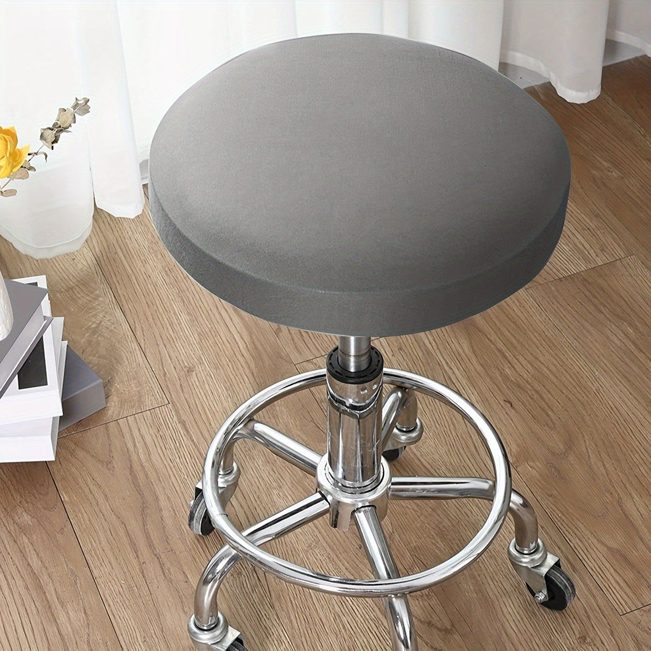 Waterproof Round Stool Cover Made of Milk Fiber Fabric with Elastic
