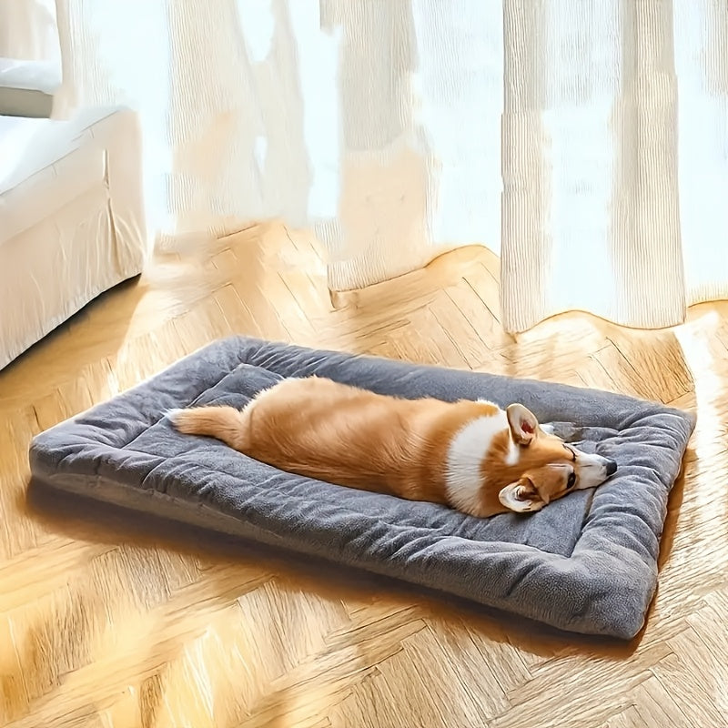 Large Plush Dog Bed for Small to Large Breeds Non-Slip Checkered Rectangular Comfort