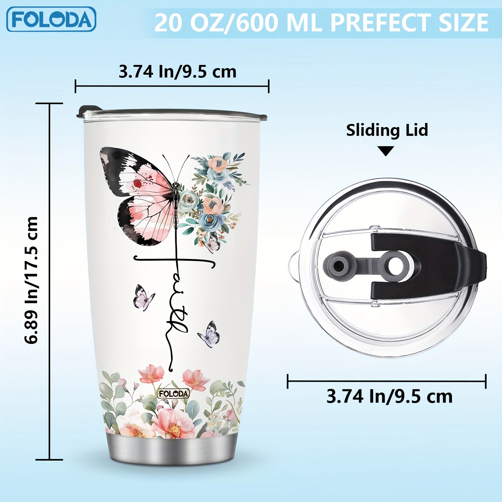 Religious Gifts for Women Butterfly Tumblers Travel Mugs Christmas Birthday