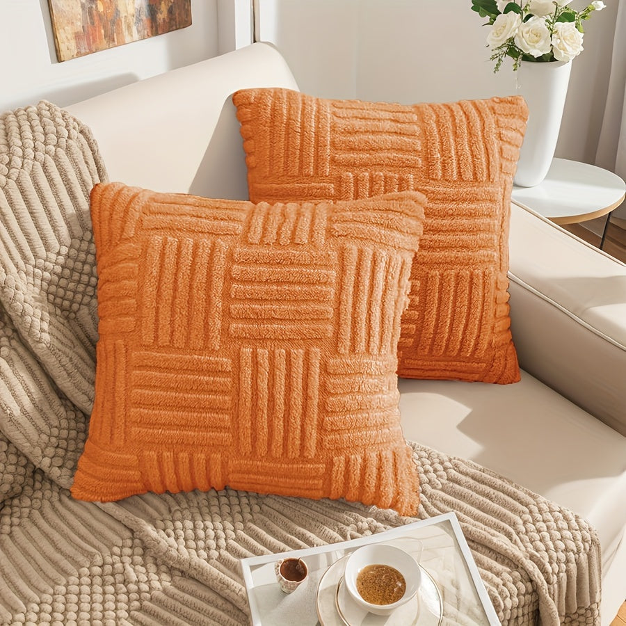 Boho Stripe Decorative Pillow Covers for Couch and Bed Set of 2 High-Quality Farmhouse Style