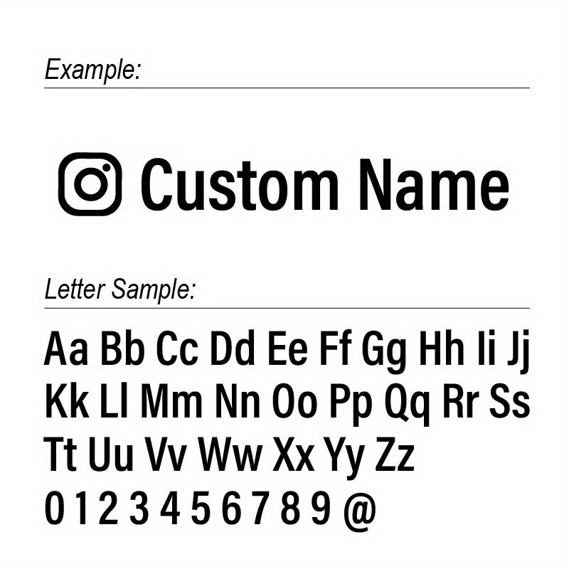 Instagram nomi uchun moslashtiriladigan vinil avtomobil oynasi stikerlari, o'z-o'zidan yopishadigan