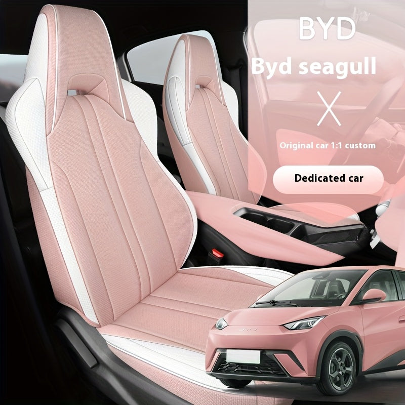 5-Seat Linen Car Seat Cover Breathable Full Coverage for All Seasons