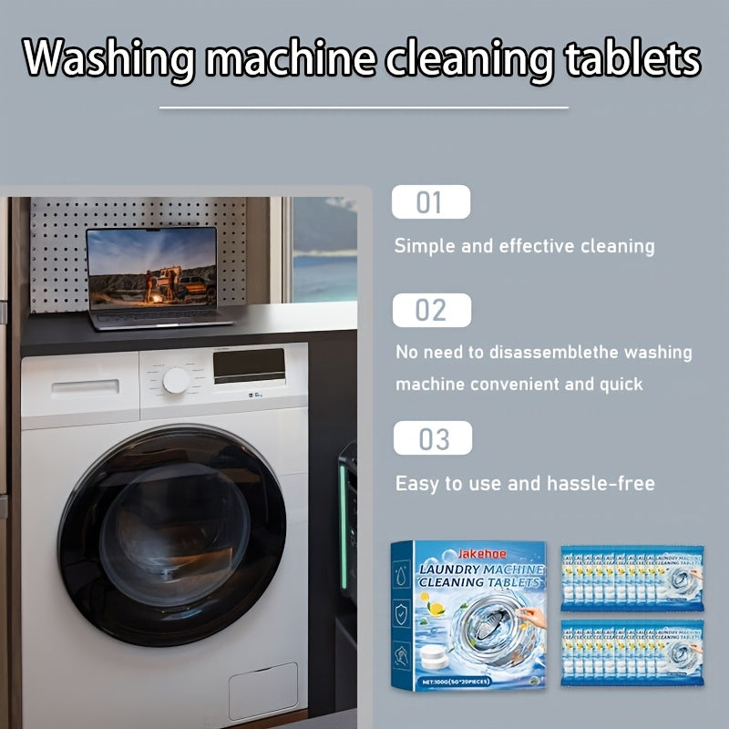 20 Laundry Machine Cleaning Tablets for RVs and Homes Deep Clean Odor Removal