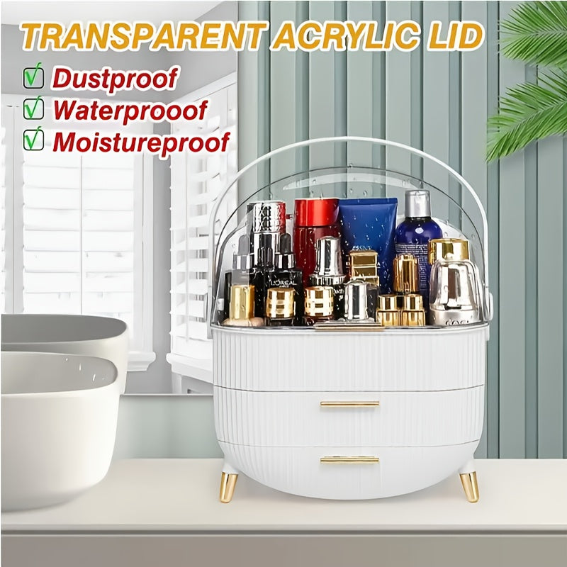 Makeup Organizer with Drawer for Jewelry Skincare and Lipstick Storage