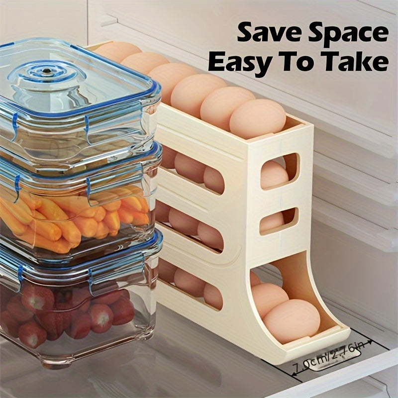 Large-Capacity Automatic Egg Dispenser Refrigerator Egg Holder Durable PP