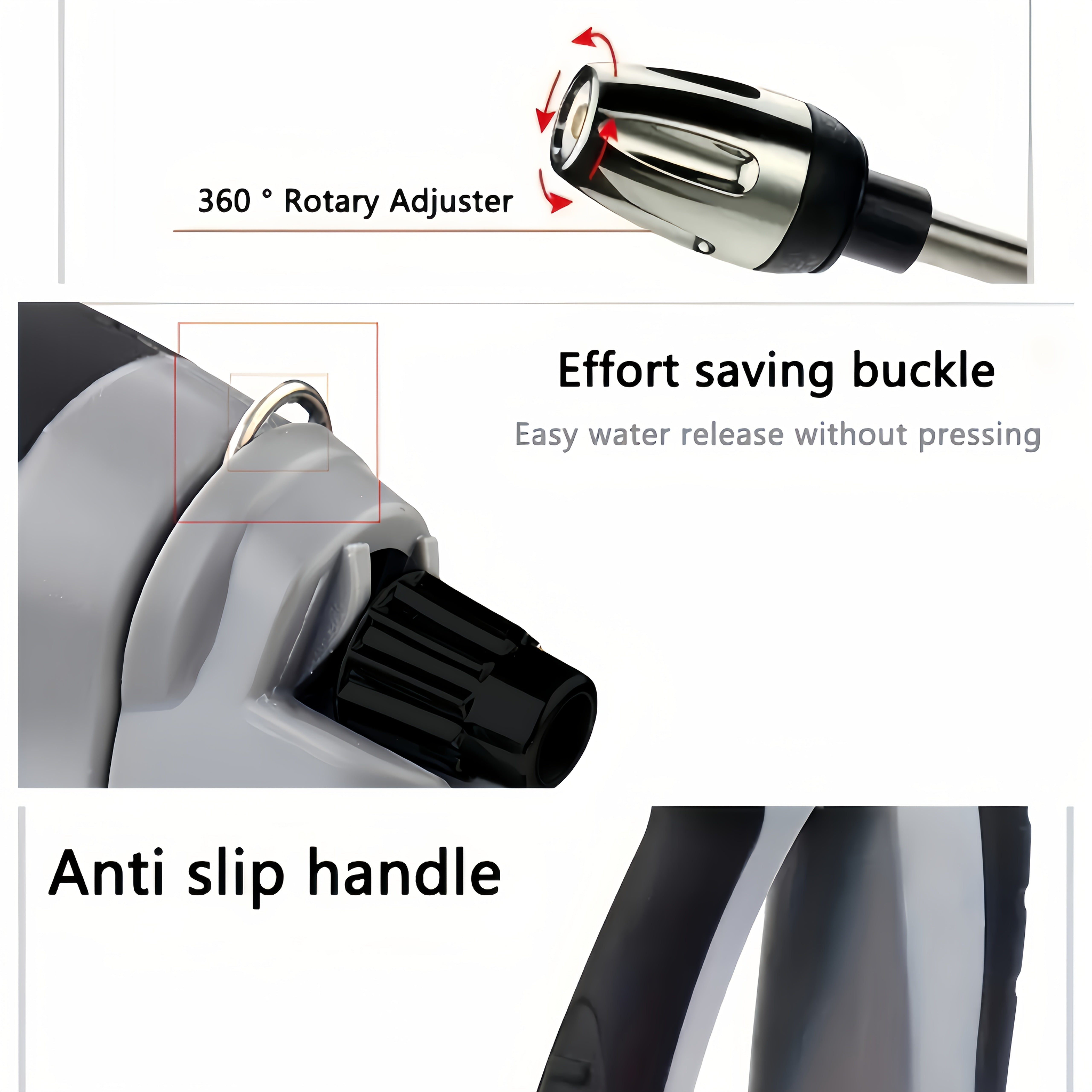 Pistola de agua para lavado de coches con tubo largo y depósito de espuma para limpieza de vehículos y riego de jardín