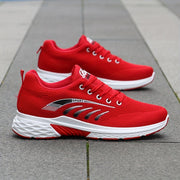 Men's Mesh Striped Sneakers for Casual Sports and Outdoor Activities