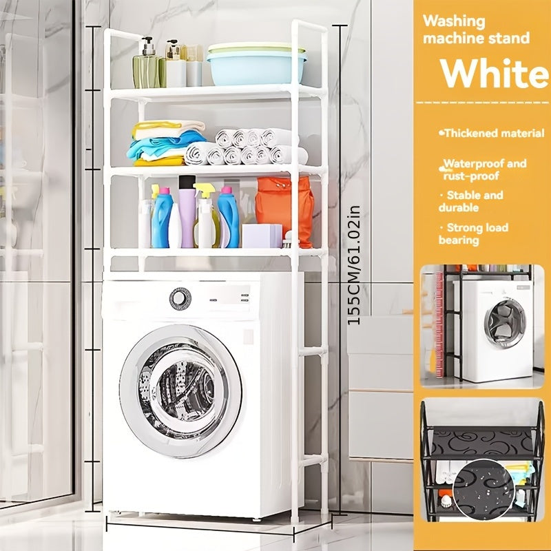 Stainless Steel Storage Rack 3-Tier Waterproof Easy to Clean for Bathroom Laundry Balcony