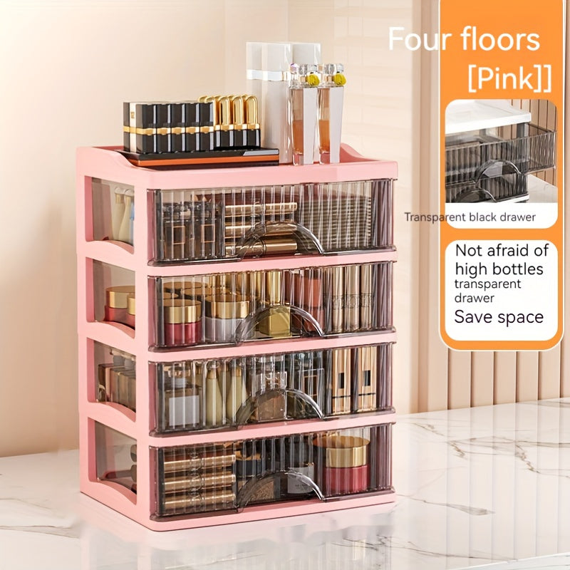 Transparent Stackable Jewelry and Cosmetic Organizer for Vanity Storage