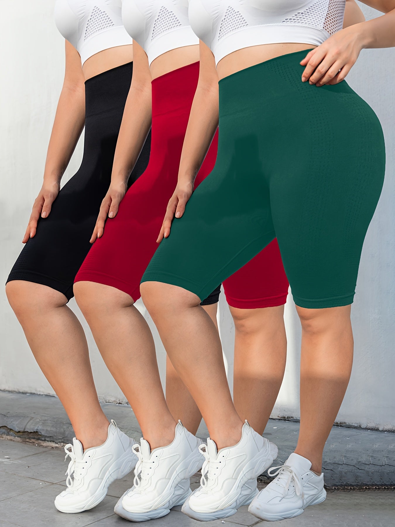 Women's High-Waist Peach Hip Seamless Shorts Plus Size Four-Way Stretch