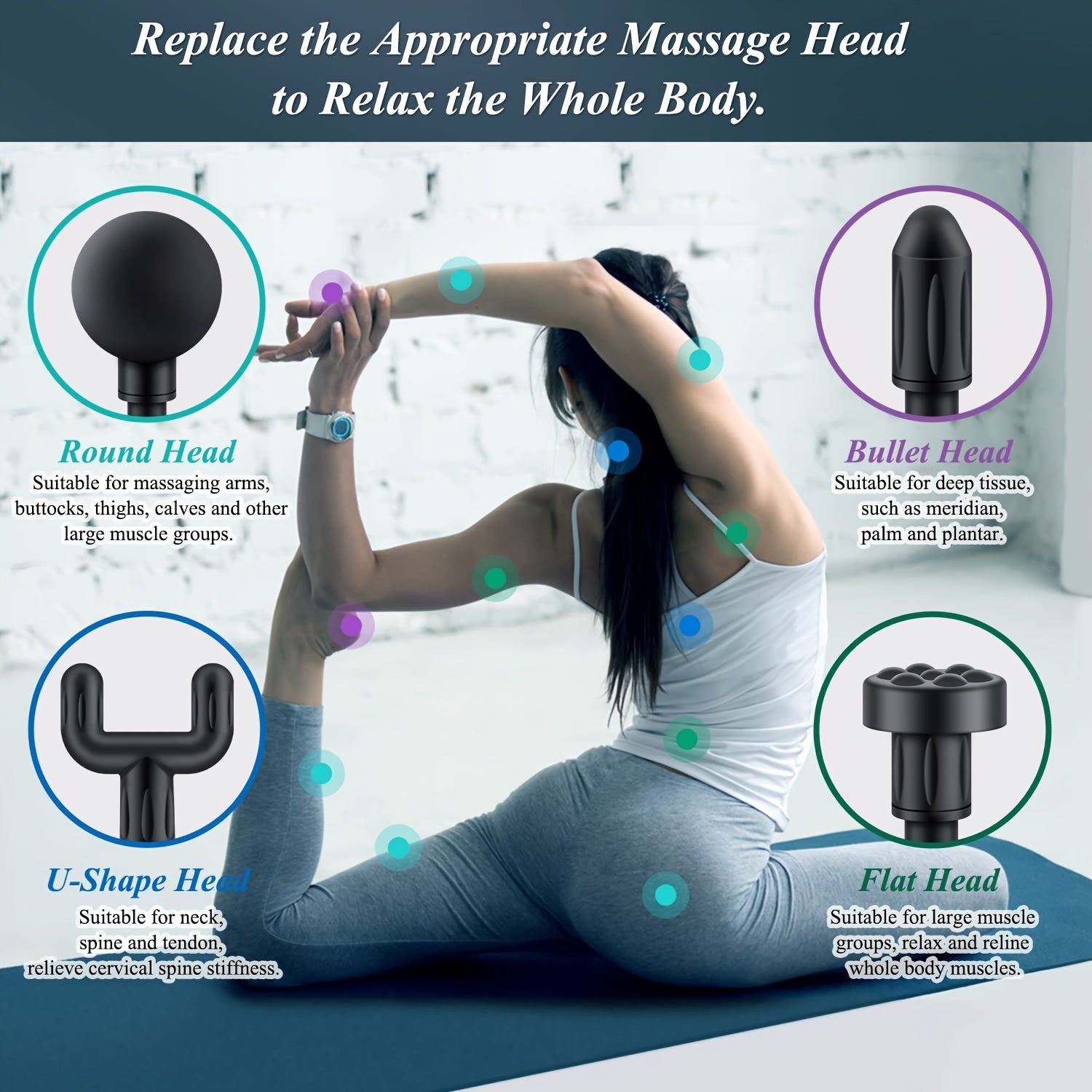 Handheld Rechargeable Muscle Massage Gun for Neck Back Deep Tissue Therapy