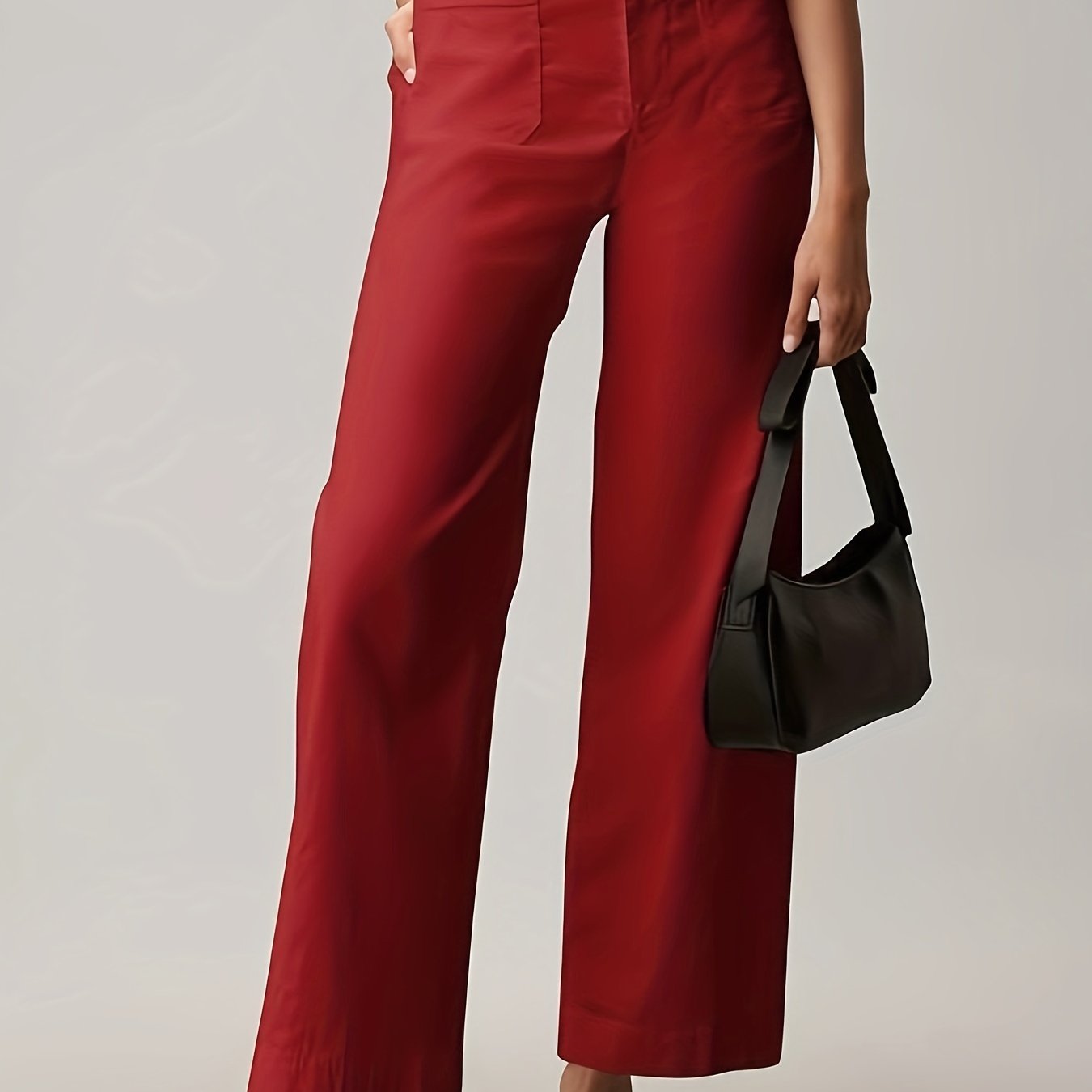 Women's Casual Straight Leg Jeans High Stretch Denim Solid Color All-Season Woven Pants