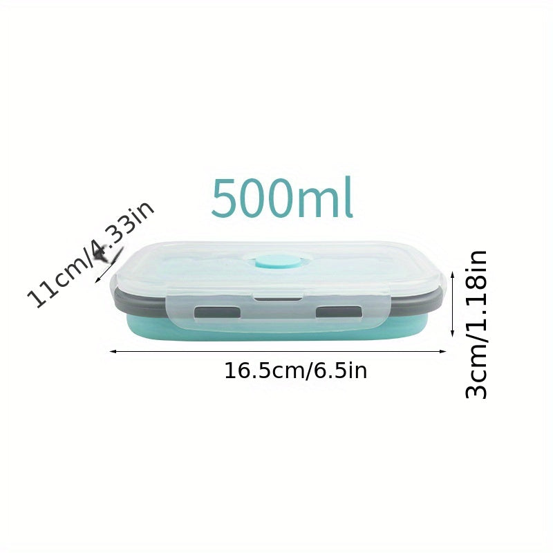 Juego de 4 recipientes de silicona apilables para almacenamiento de alimentos con tapas para almuerzos