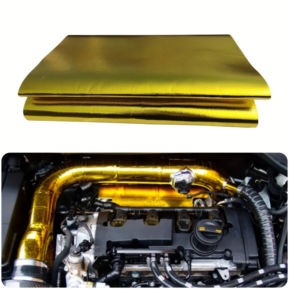 Heat Shield Wrap Self-Adhesive Thermal Insulation for Automotive Heat Resistant Golden Fiberglass