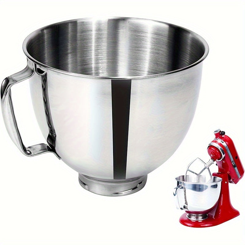 Stainless Steel Mixer Bowl 4.5 Qt Food Grade Replacement with Handle