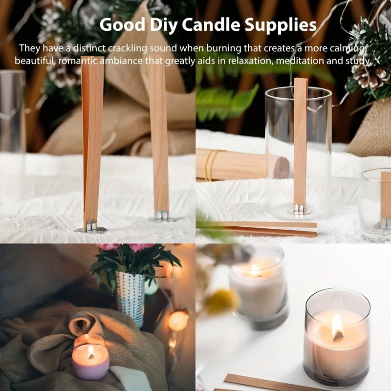 40 Pieces Wooden Candle Wicks 12.95cm Smokeless DIY Candle Making