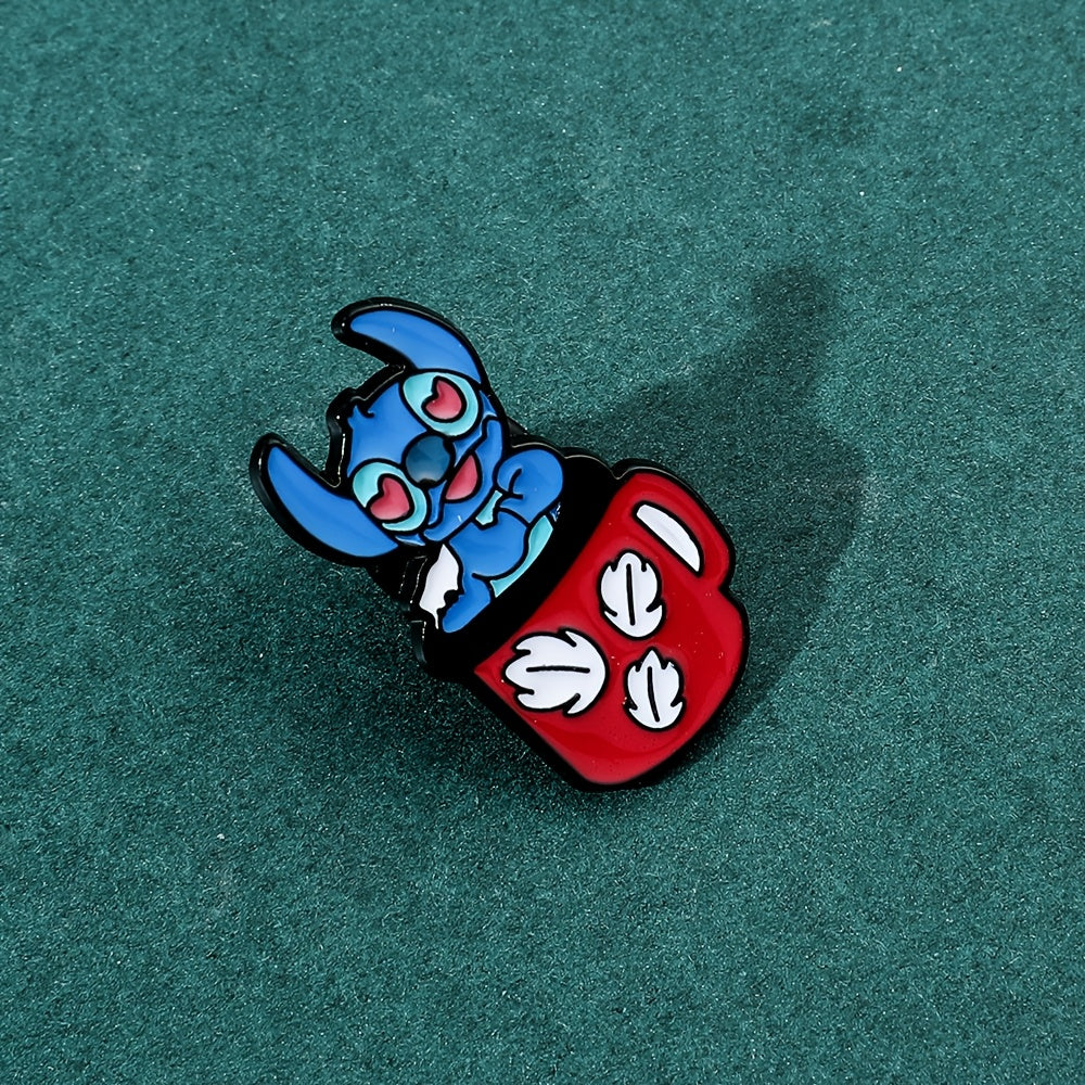 Set of 5 Cartoon Enamel Pins with Ice Cream and Tea Cup Designs for Collectors