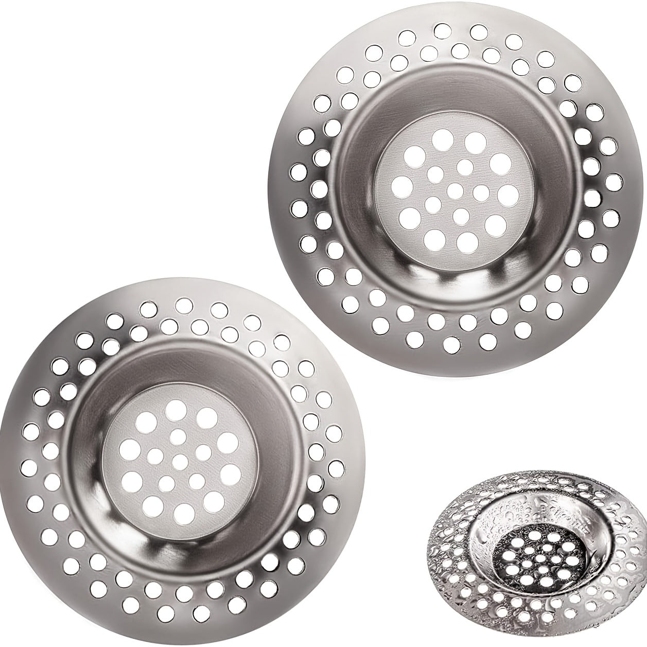 Stainless Steel Sink Strainer Plug for Kitchen and Bathroom Hair Catcher 2.9 Inches