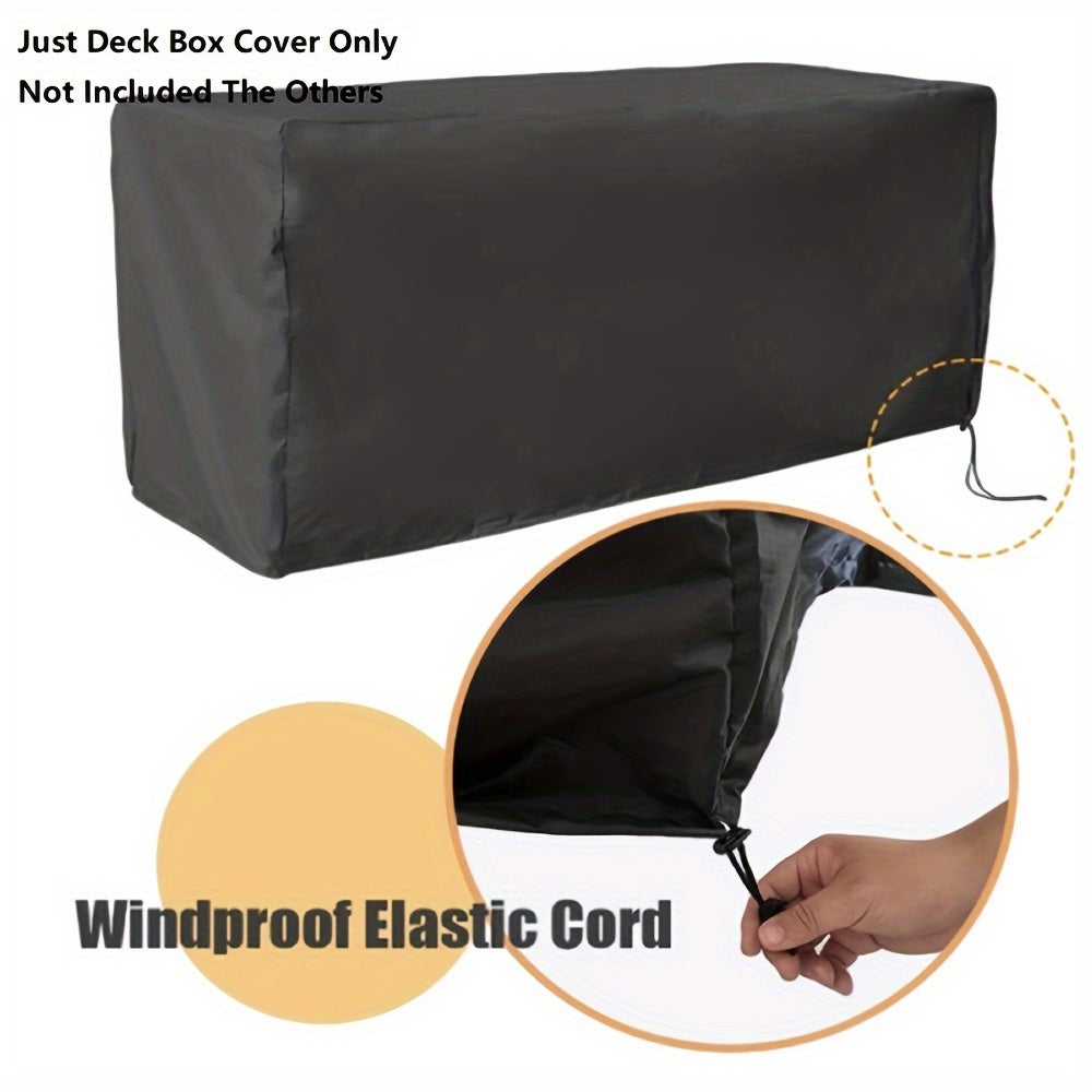 Waterproof 210D Oxford Cloth Deck Box Cover Dustproof Sunproof Outdoor Patio Black