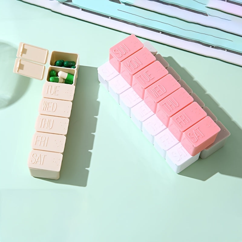 Weekly Pill Organizer Box for Adults Portable 7-Day Medicine Case Travel-Friendly Daily Compartments