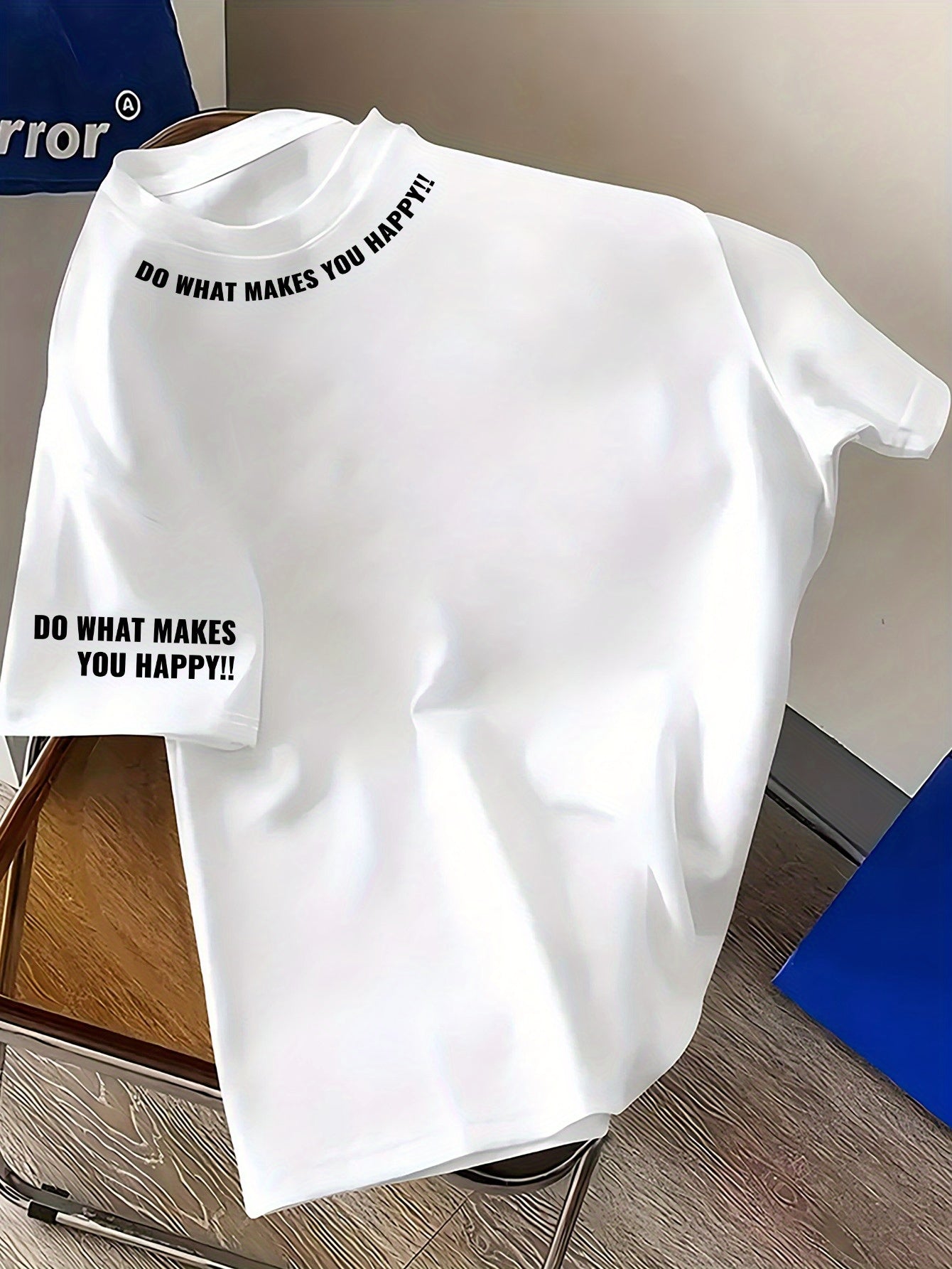 Erkaklar yozgi krujka bo'yinli futbolka, geometrik naqshli, polyester aralashmasi, mashinada yuvish mumkin