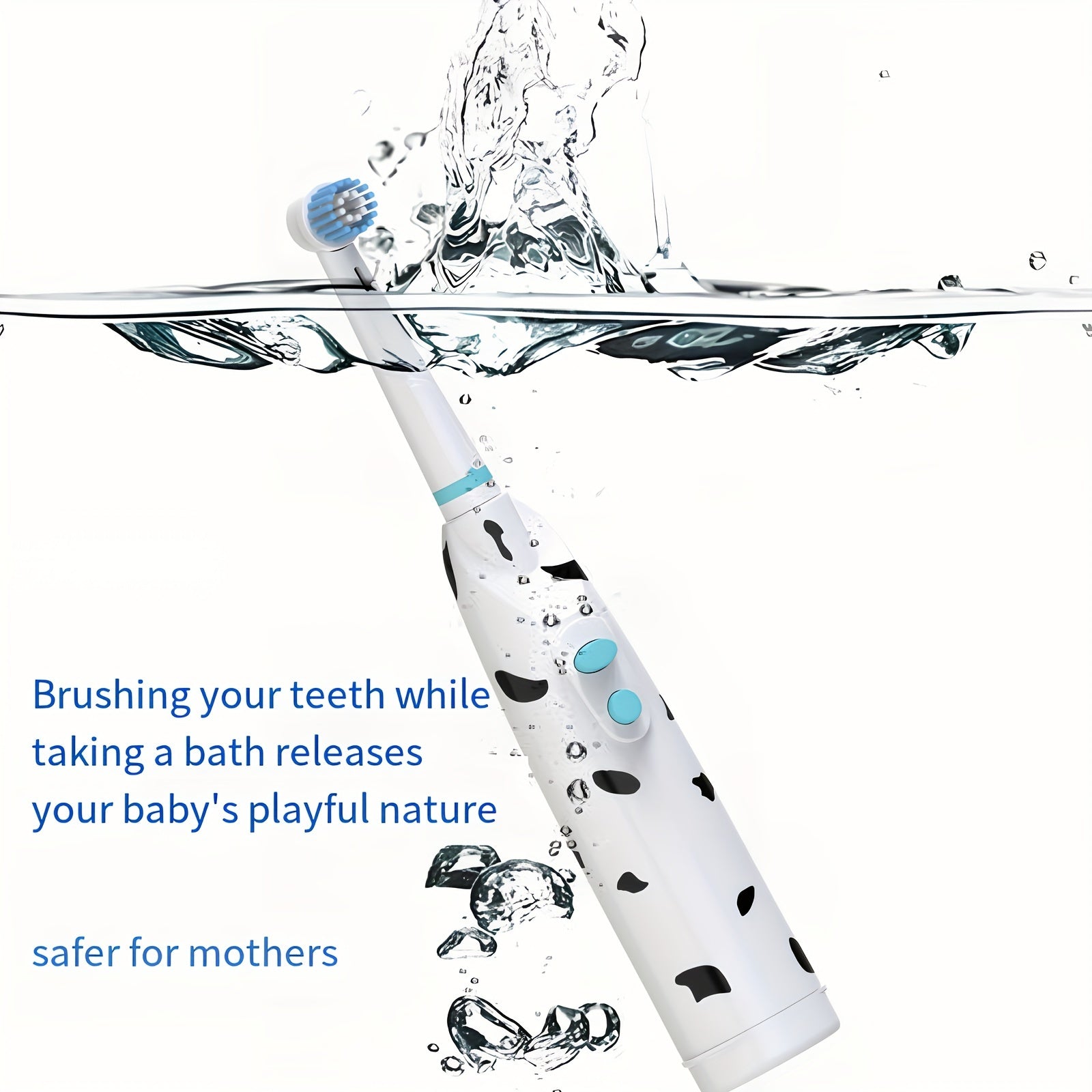 Children's Electric Toothbrush with Spotted Dog Dust Cover for Kids Age 3+