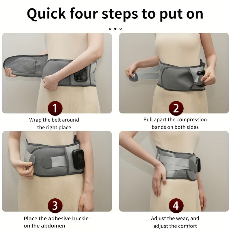 Wireless Heating Waist Belt with Massager for Men and Women 3 Modes Rechargeable