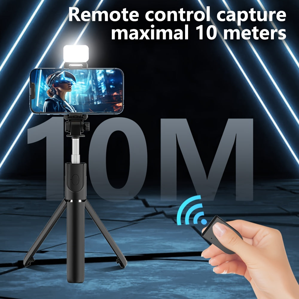 Wireless Selfie Stick Tripod with Fill Light Anti-Shake 360° Phone Holder