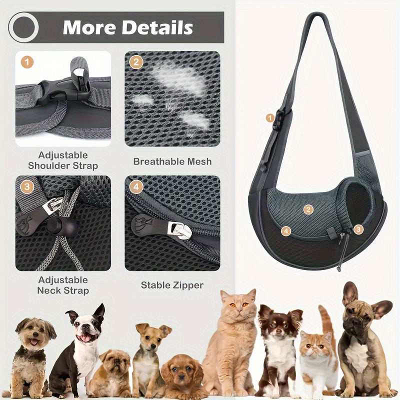 Pet Carrier Bag for Small and Medium Dogs and Cats Breathable Mesh Shoulder Sling Travel Carrier