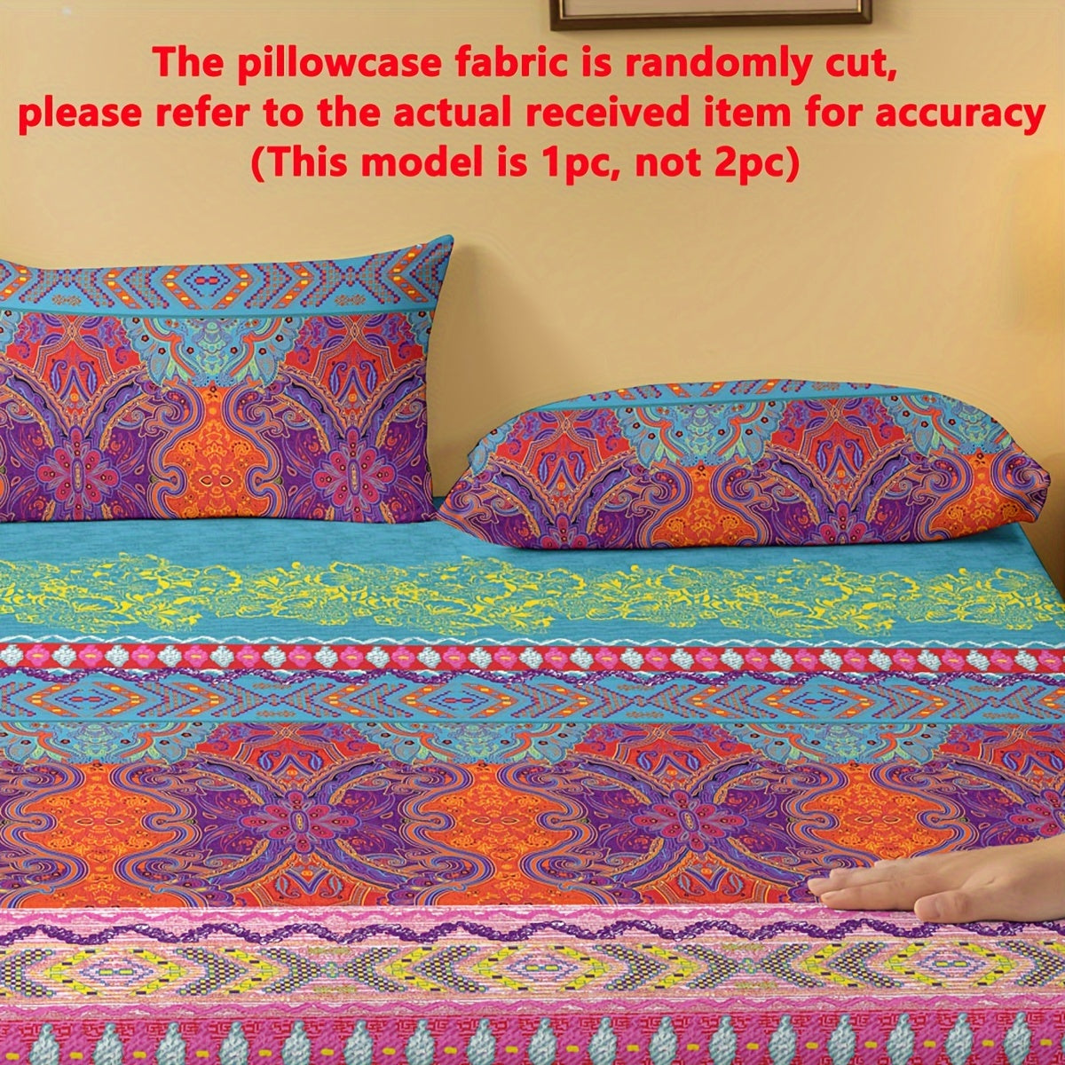 Bohemian Printed Pillowcase 100% Polyester Soft Brushed Fabric Quilted Decor