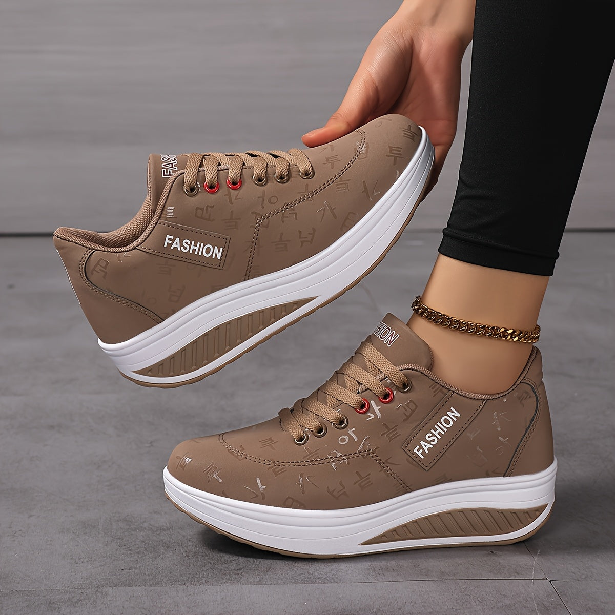 Women’s Fashion Sneakers Black with Pink Laces Lightweight Slip-Resistant Walking Shoes