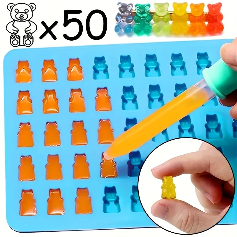 Silicone Mold Set 50 Cavities for Candy Gummy Bears and Chocolate Baking