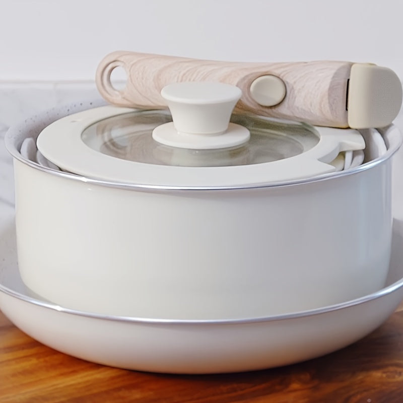 Cookware Set for Home and Camping, Non-Stick Milk and Soup Pots, Silicone Lids