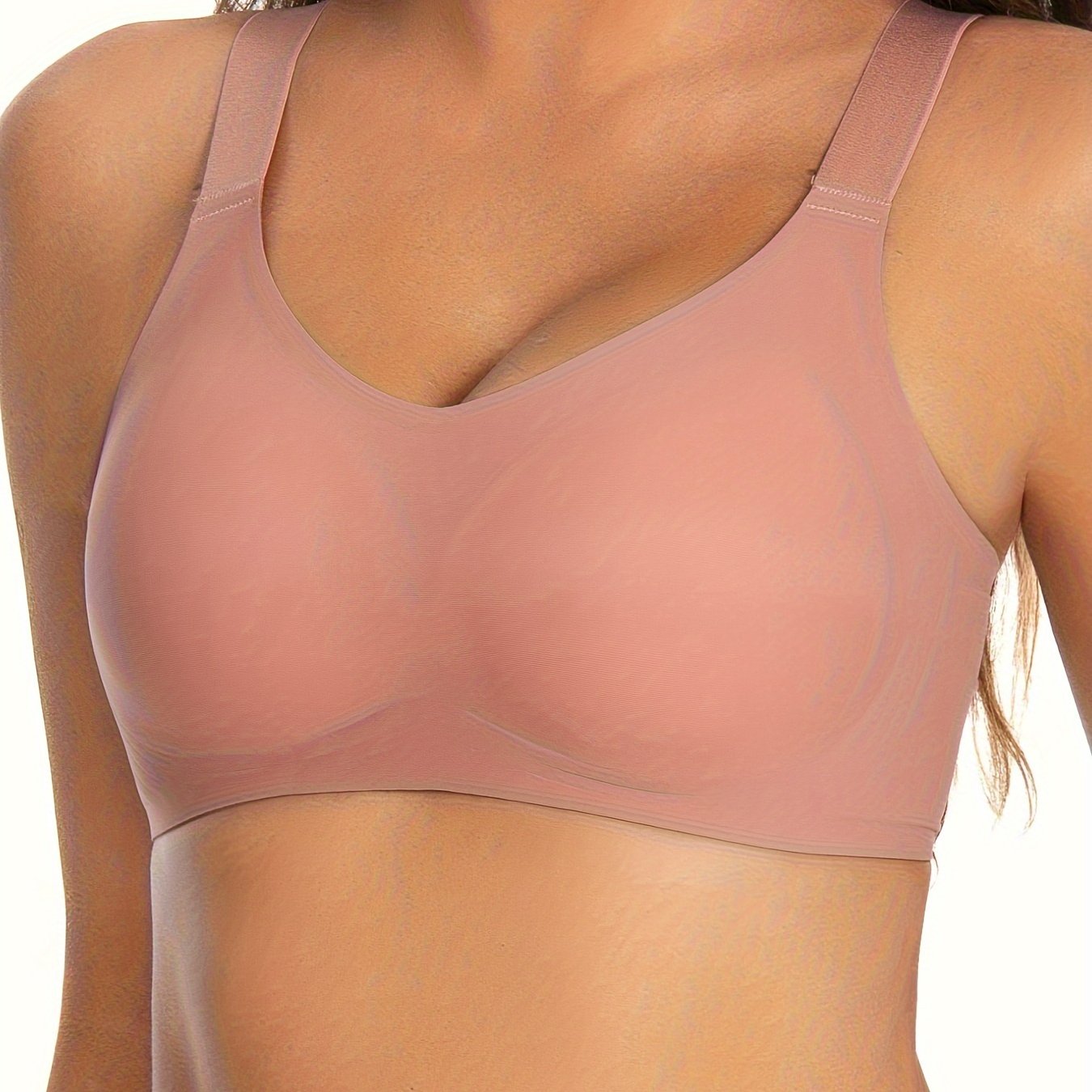 Women's Wireless Bra Comfortable Full-Coverage Breathable Solid Material