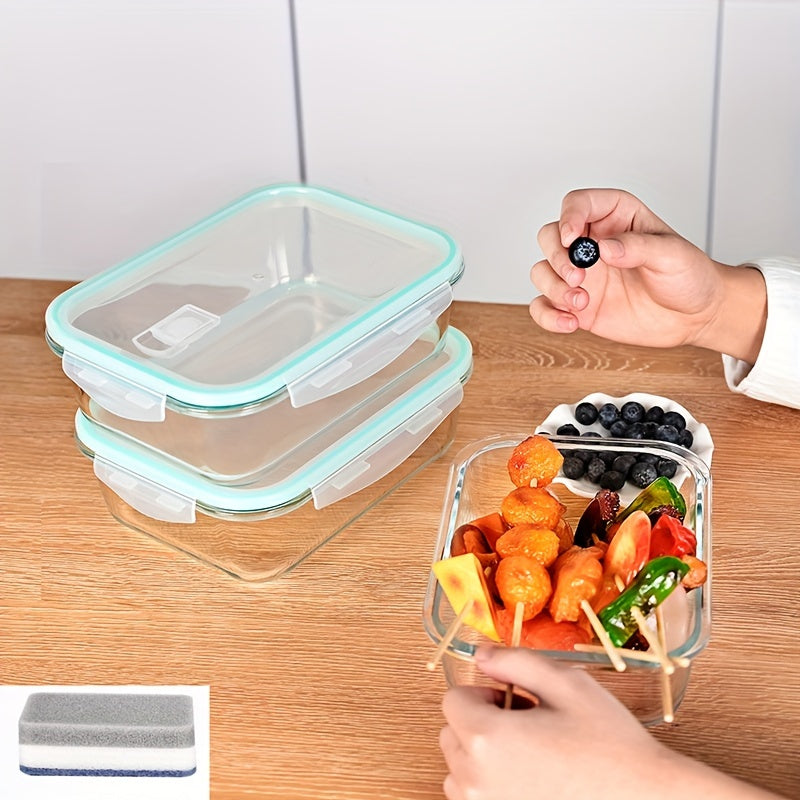 Glass Storage Container Set with Snap Lock Lids Microwave Oven Freezer Dishwasher Safe