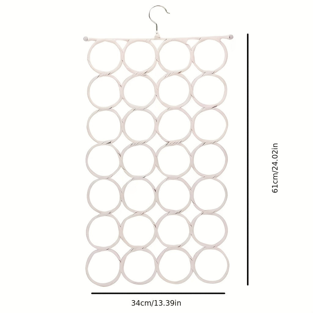 Ko'p rangli rattan qog'oz halqalar bilan temir doira sharf tutgichi, bog'lamlar va sharflarni tartibga solish uchun