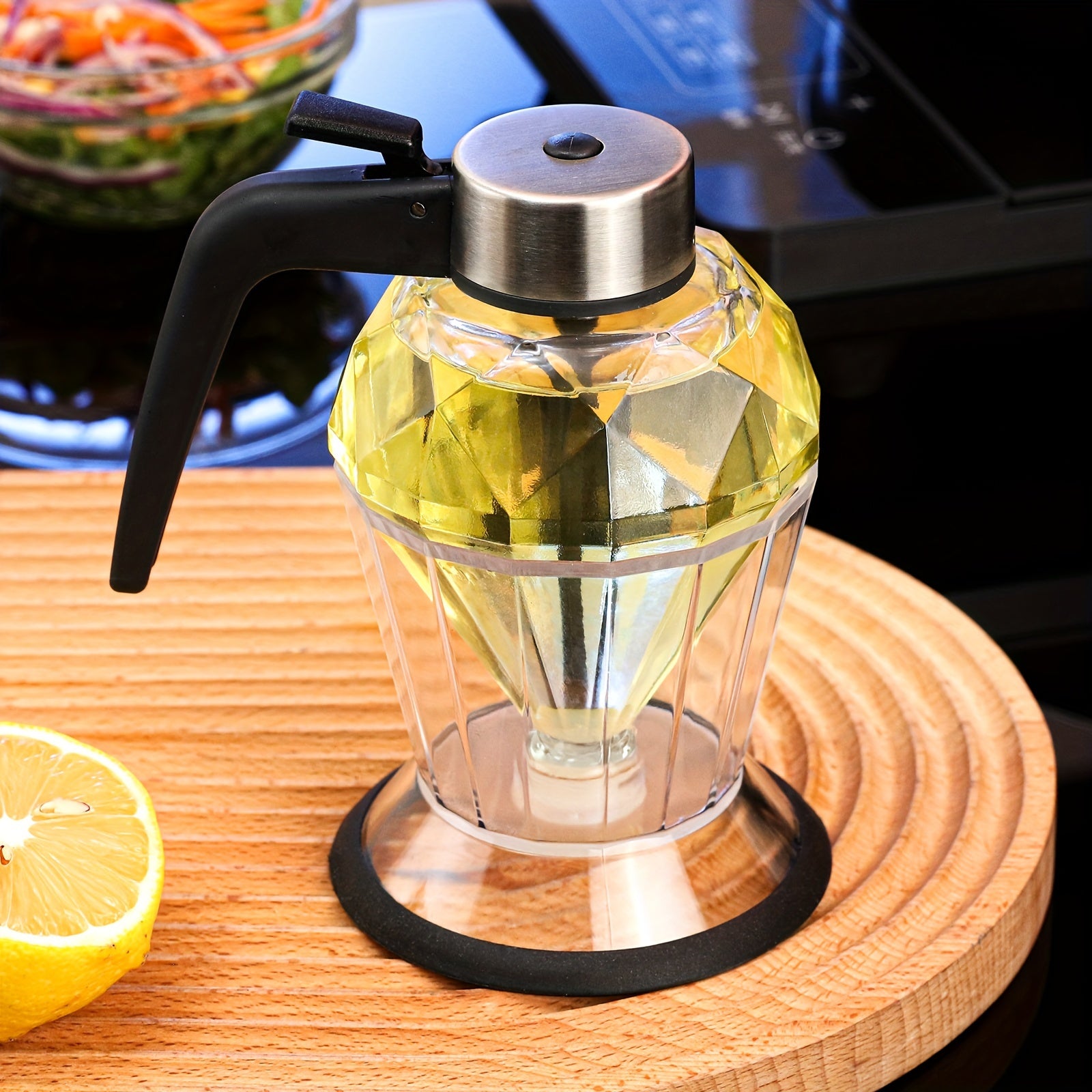 Glass Dispenser with Stand for Honey Syrup and Oil Kitchen or Coffee Bar