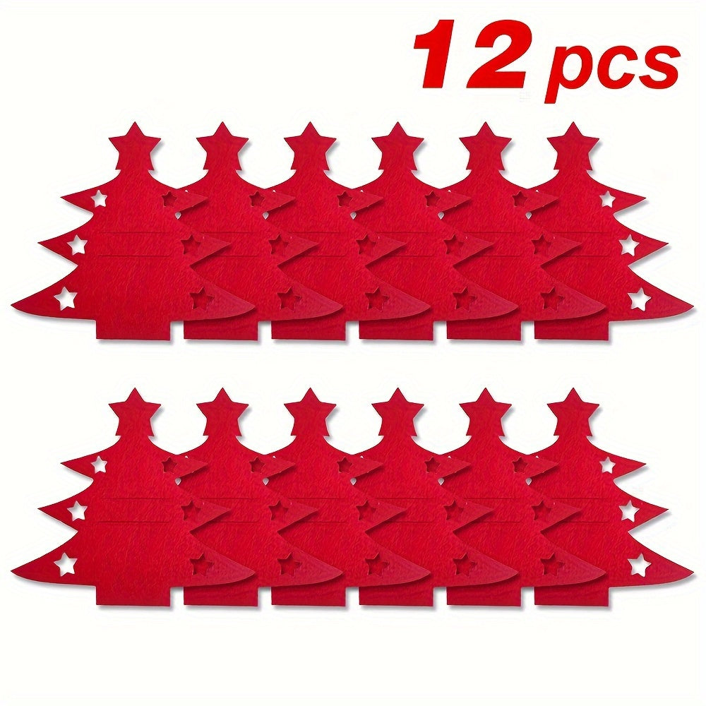 12-Piece Christmas Tree Cutlery Set with Classic Holiday Design for Dining and Party