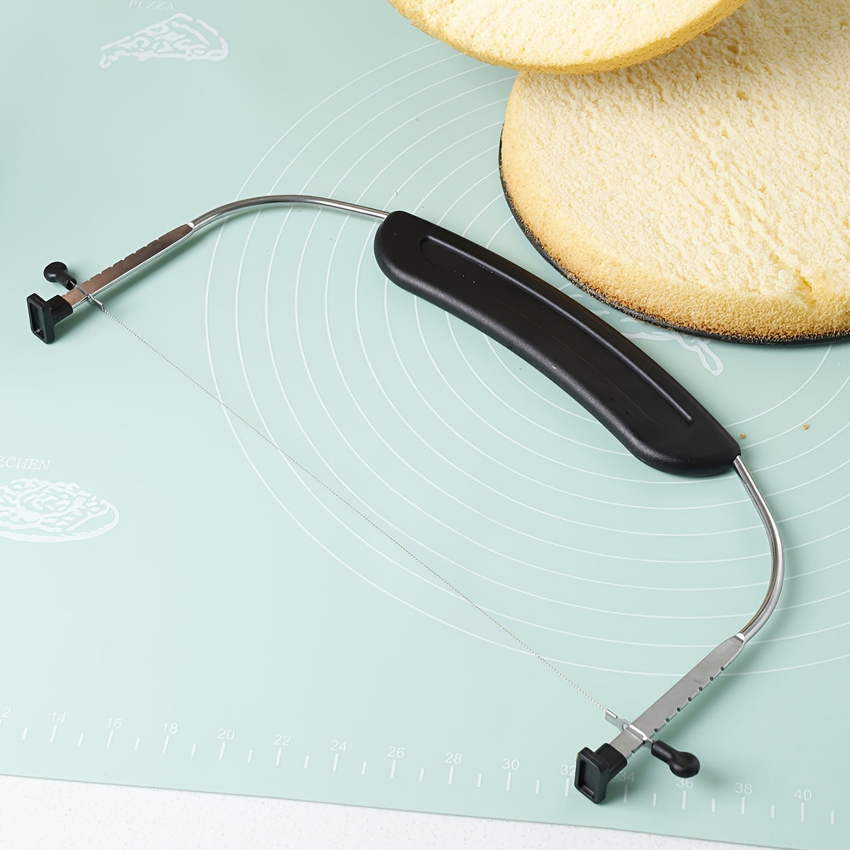 Инструмент для выравнивания торта из нержавеющей стали со шкалой, регулируемый нож для торта с ручкой — идеально подходит для Хэллоуина, рождественских вечеринок и праздничного украшения выпечки