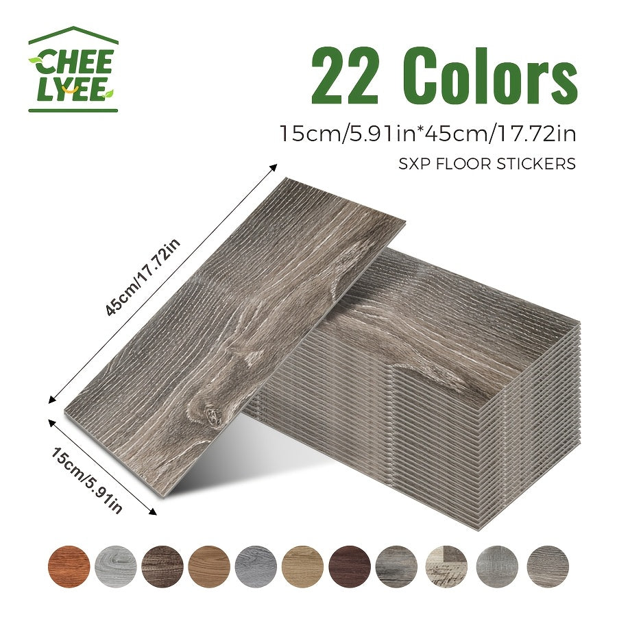 32-Pack Vinyl Flooring Tiles 15x45cm Self-Adhesive Wood Grain Stripes Indoor