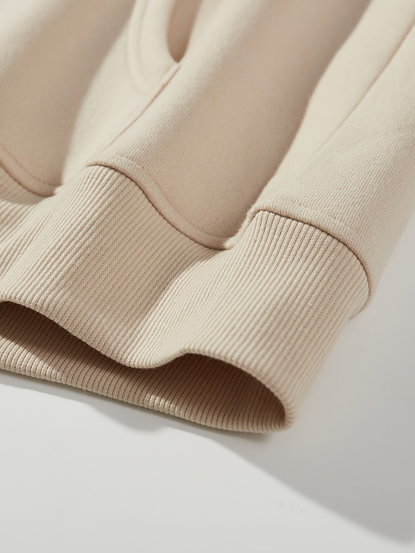 Men's Solid Color Polyester Hoodie Long Sleeve Casual Pullover with Pocket