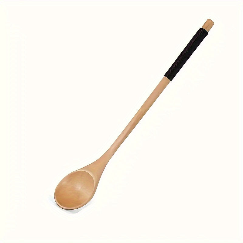 Japanese-Style Honey Stirring Spoon with Twisted Round Wooden Handle
