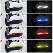 Pairs Reflective Car Rearview Mirror Safety Warning Stickers Auto Film Strips in Red White Blue Green
