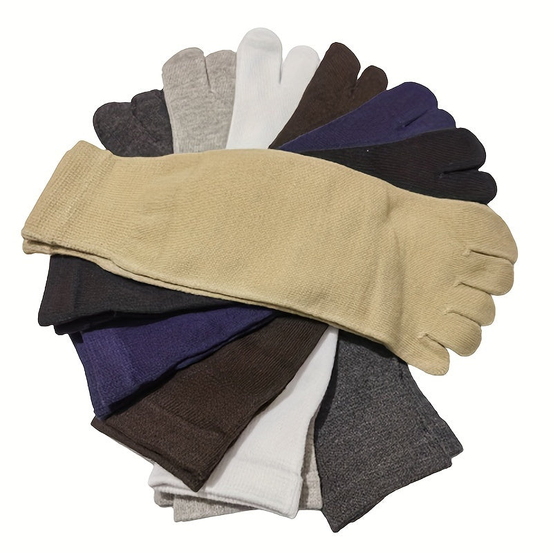 Men's Breathable Toe Socks Sports Novelty Knit Polyester Solid