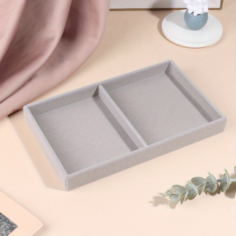 Caja de joyería de terciopelo para anillos, pendientes y almacenamiento de joyas