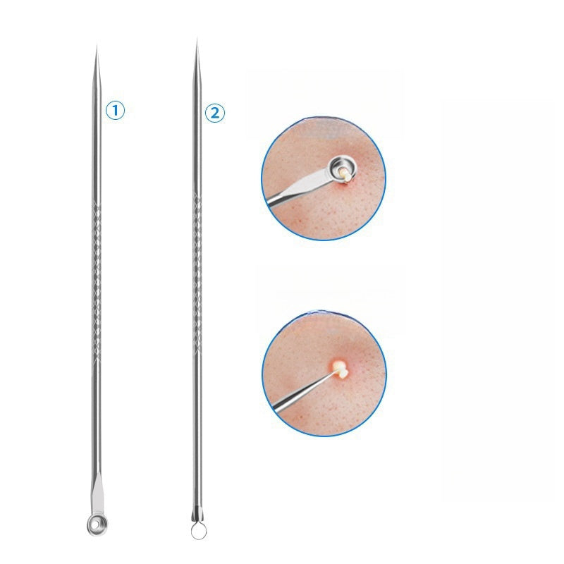 4-Piece Stainless Steel Pimple Extractor Kit for Blackhead and Whitehead Removal
